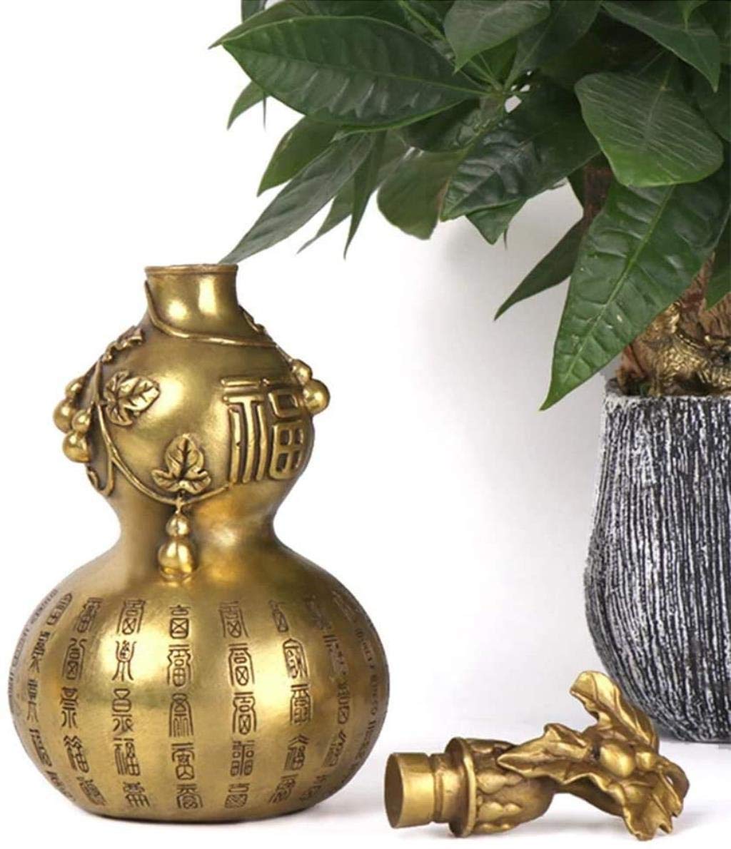Statua Zucca Portafortuna In Resina E Metallo – Decorazione Feng Shui Con Lingotti, Per Soggiorno E Ufficio