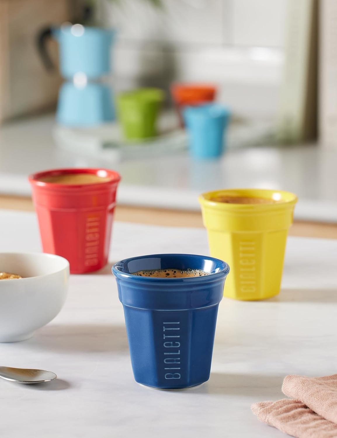 Bialetti Ceramic Espresso Cup Set - Multi Coloured (6pk)