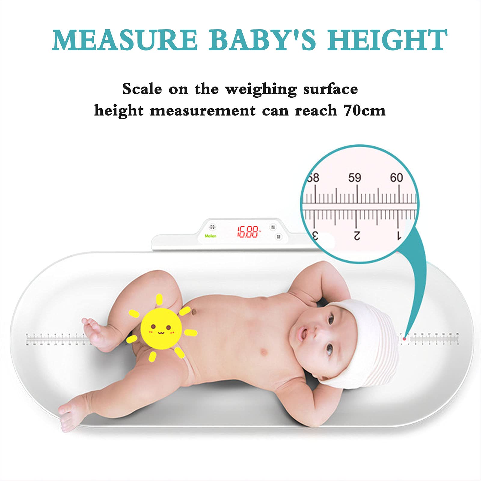 BáScula para Animales,BáScula Bebe,PrecisióN MultifuncióN 3 Modos De Pesado,BáScula para BebéS con FuncióN De Bloqueo AutomáTico Peso (MáX:100 Kg)