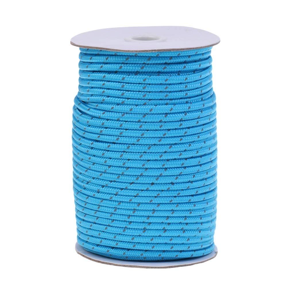 Inzopo Orange,Blue,Green 5Mm 50M Fluorescent Reflective Guyline Tent Rope Nylon Cord Paracord For Outdoor Camping Hiking Tent Blue 5Mm X 50M