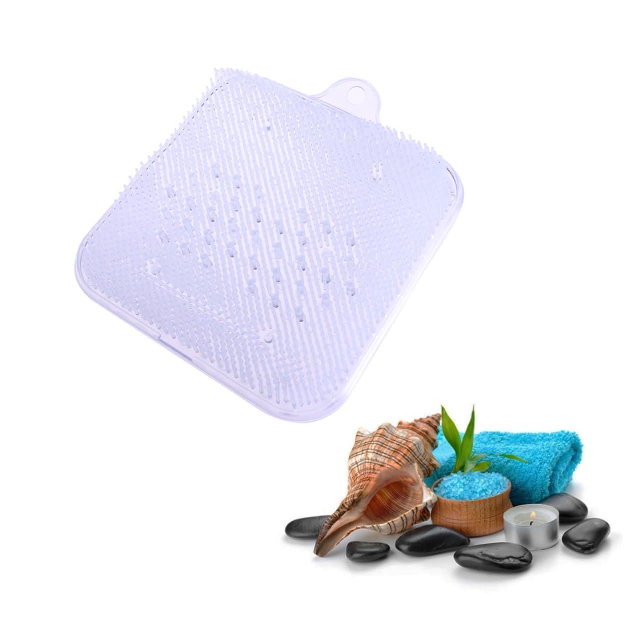 KOMBIUDA Shower Mat Foot Scrubber Foot Massage Pad Non-Slip PVC Acupressure Mat for Bathroom