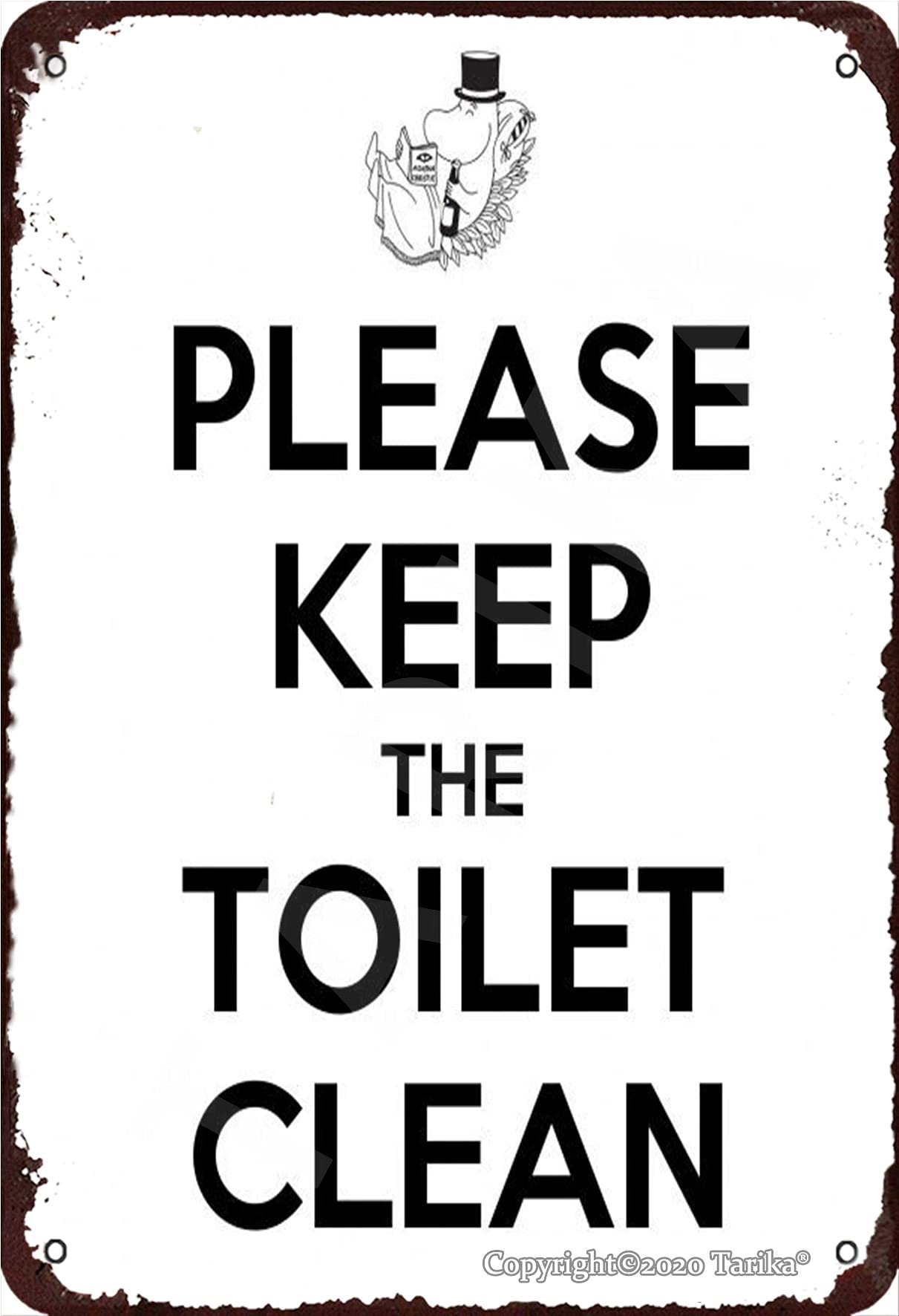 Please Keep The Toilet Clean Iron 8X12 Inch Retro Look Decoration Painting Sign for Home Kitchen Bathroom Farm Garden Garage Inspirational Quotes Wall Decor
