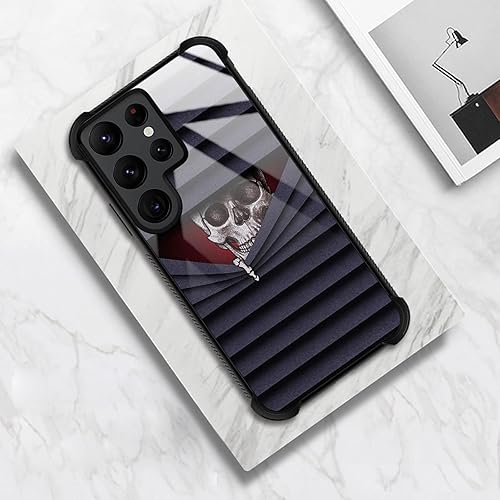 Miniatura 4 de CARLOCA Funda compatible con Samsung Galaxy S22 Ultra, divertido diseño gráfico de identidad de calavera Voyeur, a prueba de golpes, antiarañazos,