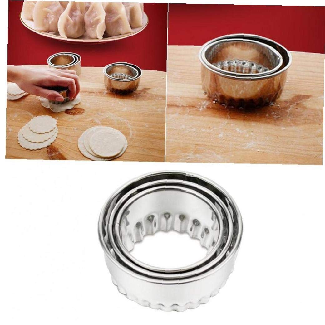 Lankater Style1 Stainless Steel Dumpling Wrapper Cutter Cookie Doughnut Muffin Scone Sandwich Bread Crust Maker Kitchen Tools 3Pcs