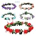 AOWIN Flower Crown, 5 Pcs Adjustable Women Handmade Floral Headband Crown Girls Flower Hairband for Vacation, Wedding and Party