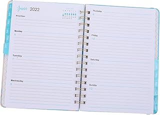 Tofficu 2 Pcs 2022 2022 Plan Book A5 Spiral Notebook A5 Journal A5 Notebook Hourly Schedules Notebooks College Ruled Wirebound Journal Exquisite Writing Pocketbook Supply Mini