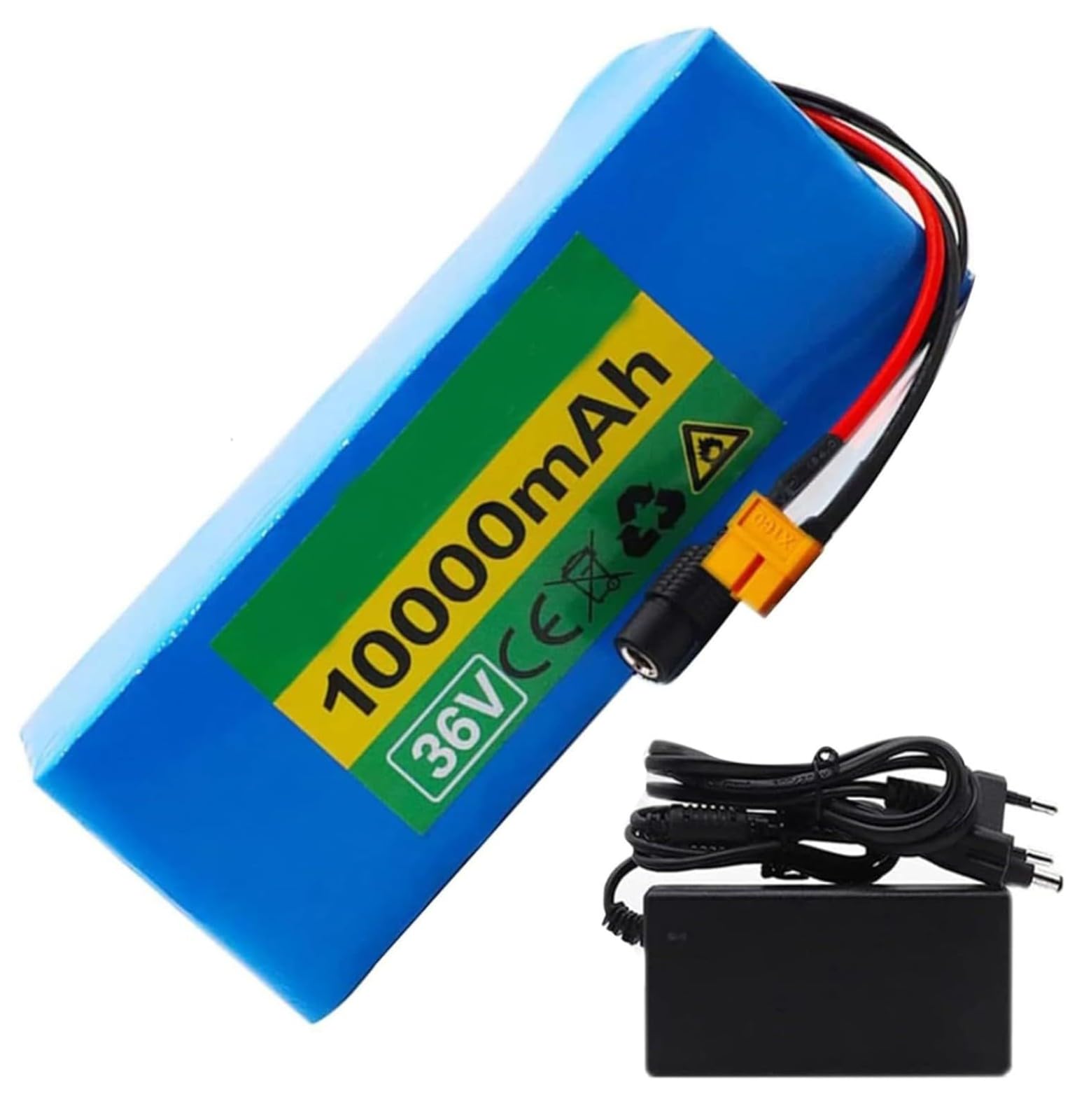 Batterie QmEna 36V 10Ah 10S4P - Lithium-ion, étanche PVC, XT60, Pour Moteur 250-500W