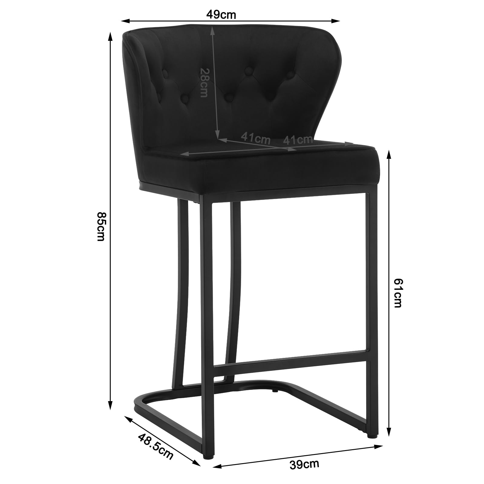 WOLTU Barkruk, set van 2, 360 graden draaibaar, barstoel, bistrokruk