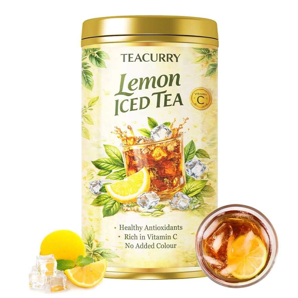 Lemon Instant Iced Black Tea Mix (160 Gram)-Ice Brew, Cold Brew, Strong And Highly Flavourful, No Artificial Ingredients-Instant Ice Tea Powder With Natural Lemon Flavour
