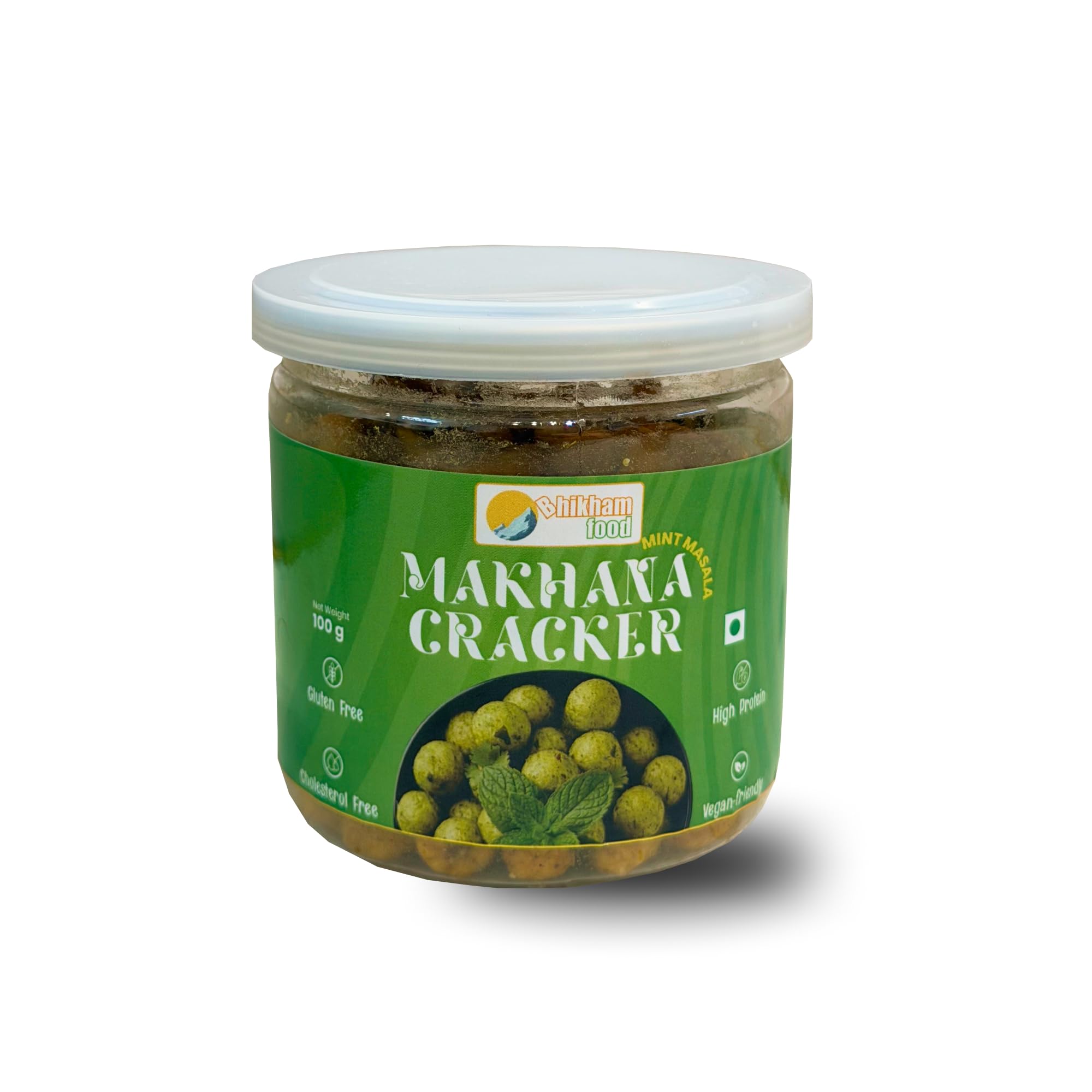 Healthy Roasted Makhana Crackers Mint Masala Flavor | Foxnuts Snack | Low Calorie, Gluten Free | Perfect Evening Snack | Light & Crunchy-picture-30