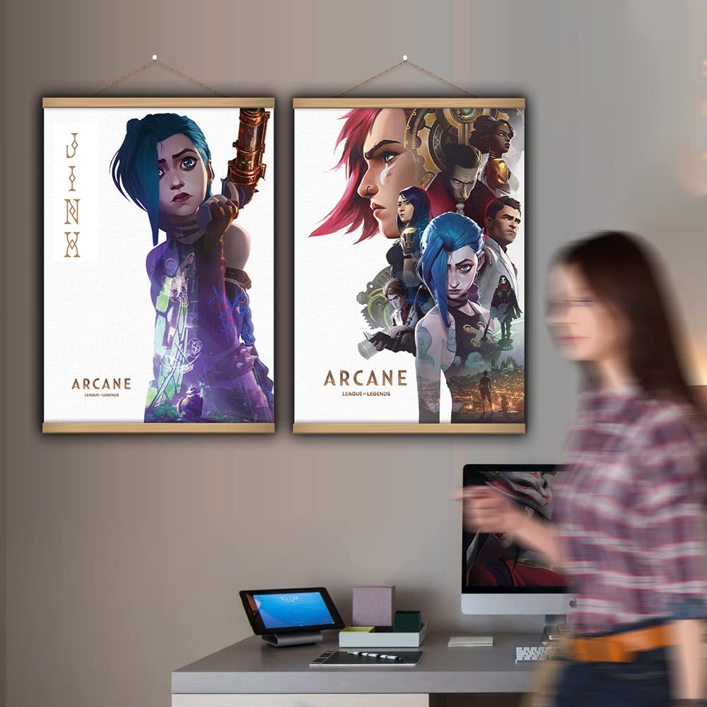 Pôster de pendurar em tela com impressão artística Arcane LOL Game