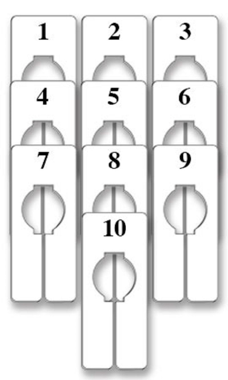 Fitting Room Number Tags 30 count Numbers 1-10