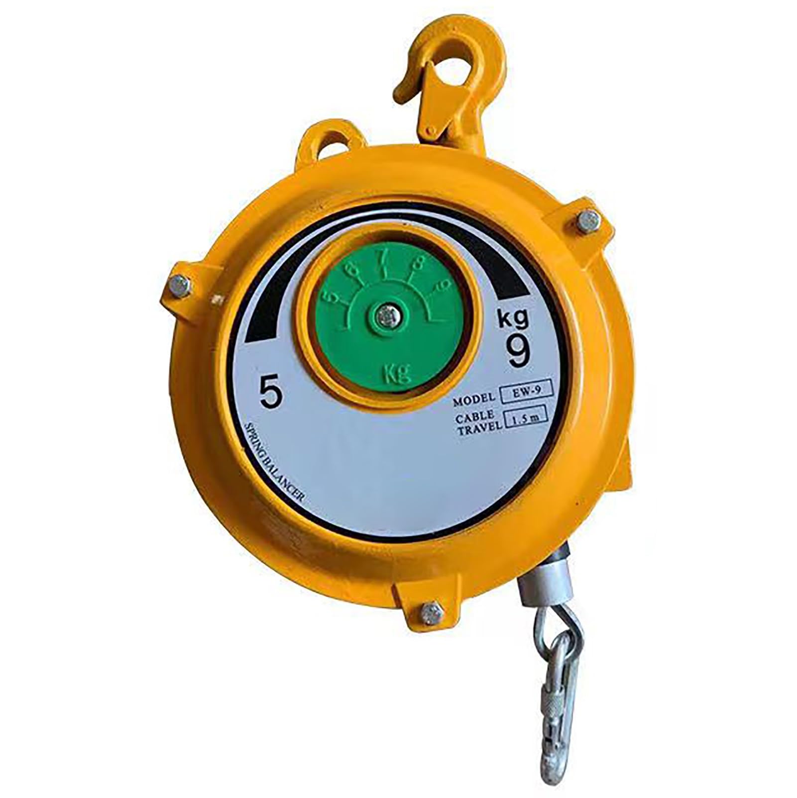 WEKONUMEX Retractable Spring Balancer, Spring Balancer 1.5m Retractable Hanging Holder 1-80kg Heavy Duty Steel For Workshop(5-9kg)