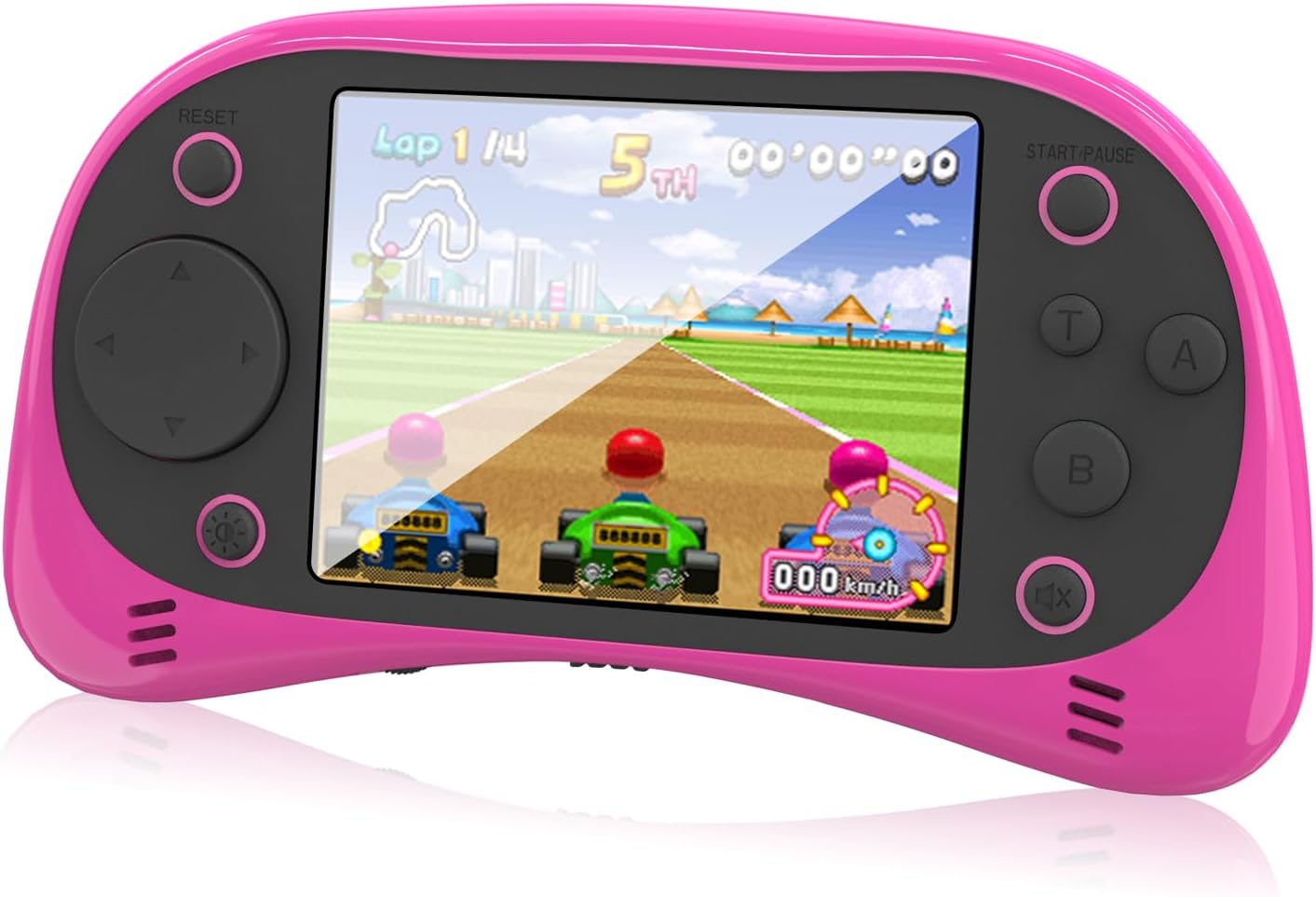 Handheld Game for Kids - Preloaded 230 Retro Video Games, Large 3.5" Screen & USB-C Rechargeable Battery, Portable Arcade Toy Gift for Boys Girls (Pink)