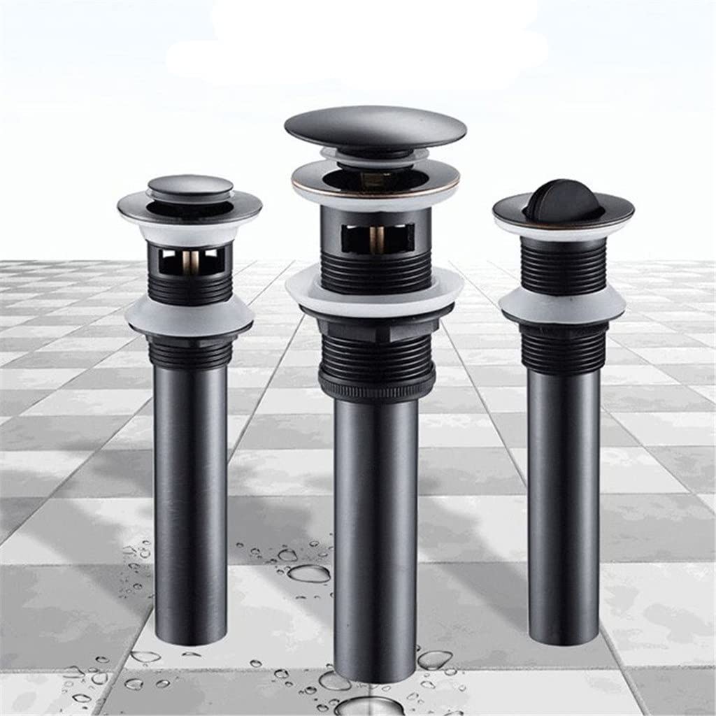 Italiano: Accessori for Il Bagno Bacino Lavello Drain Filtro Finitura Nera Click-clack waterlet Senza troppopieno(3-Pack)