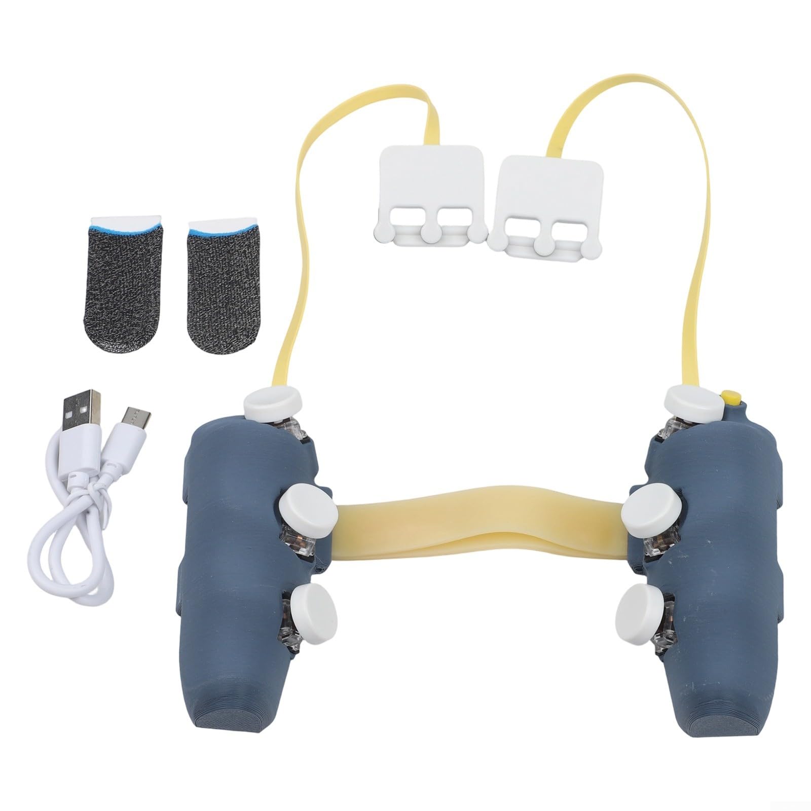 Manette de jeu magnétique DIY pour iPad avec fonction Pulse Continuous et boîtier imprimé 3D et dragonne jaune pour tablettes (7,9 ~ 9,1)