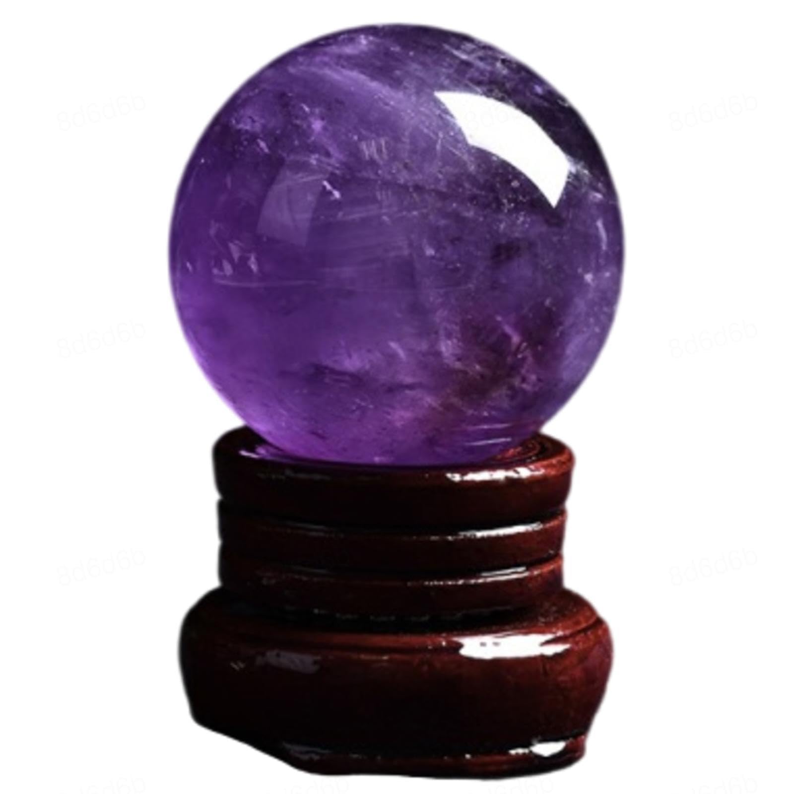 AUOQKQUT Amethyst Crystal Ball with Stand Sphere Balls for Witchcraft and Decorative, ball-25mm