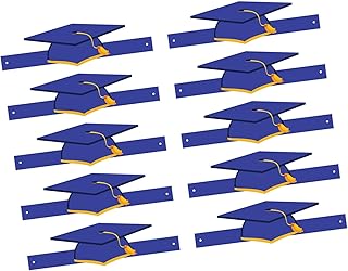 Iuhtrb 10 sombreros de graduación coloridos para ceremonias de fin de año, suministros de aula, hechos a mano, de papel, con borlas