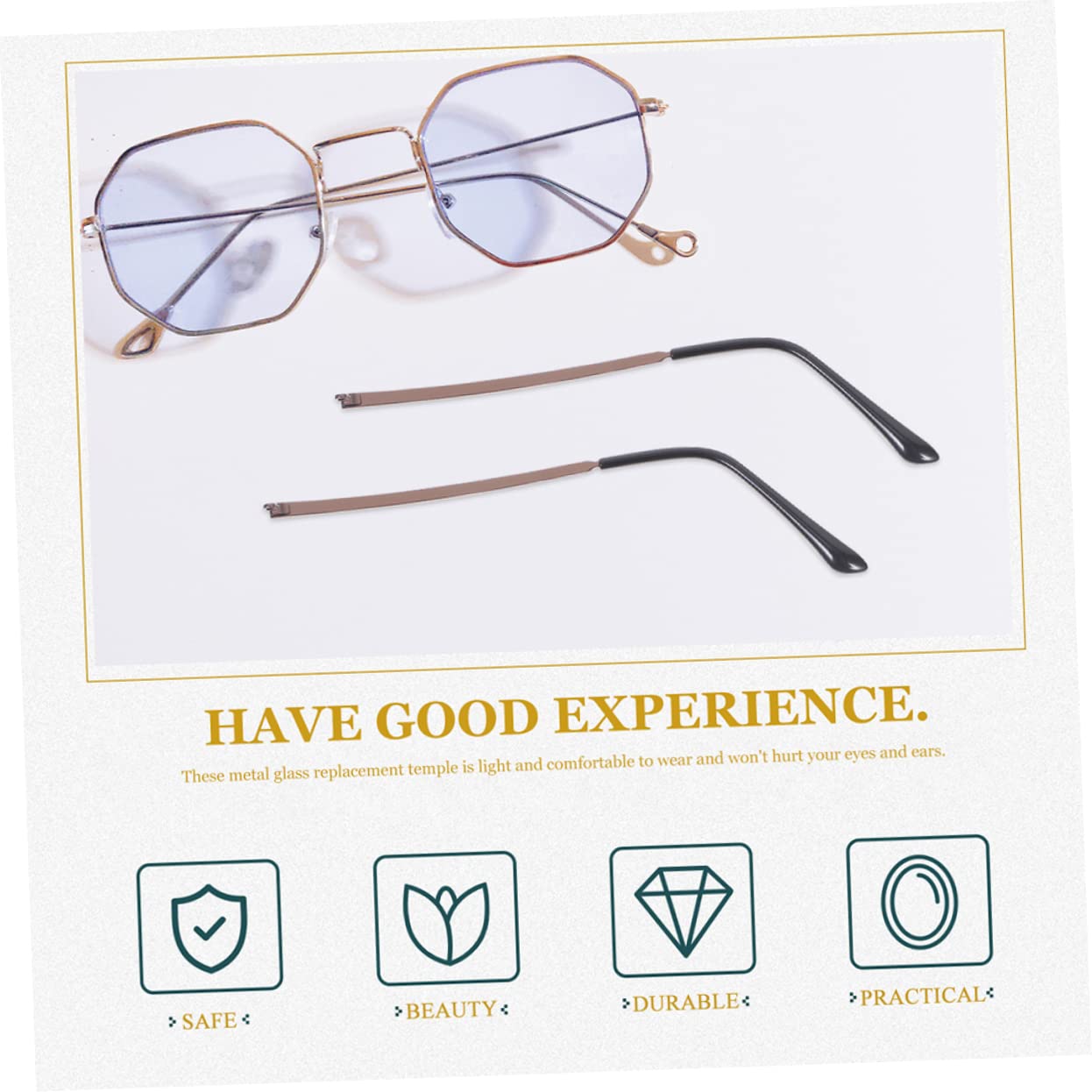 Uonlytech 8paires Jambes De Lunettes Accessoires Universels Pour Lunettes De Soleil Vue Bras De Remplacement Métal