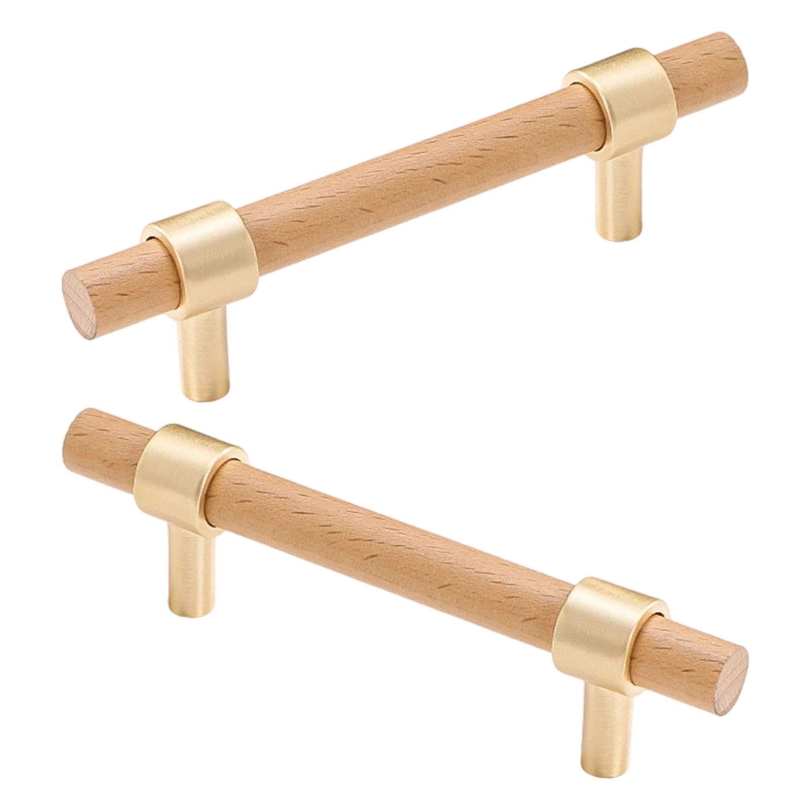 Nvoqilin 96Mm 1Pair Wooden Cabinet Knob Drawer Pulls Simple Furniture Decorative Handle For Dresser Kitchen Cupboard Door Enduring Pull Handle