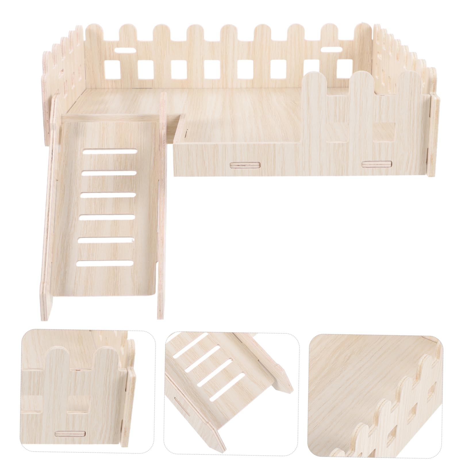 HANABASS 1satz Hamster Holz Plattform Mit Kletterleiter Robustes Käfigzubehör Für Kleine Tiere Für Hamster Meerschweinchen Und Andere Kleintiere Aus Natürlichem Holz Gefertigt