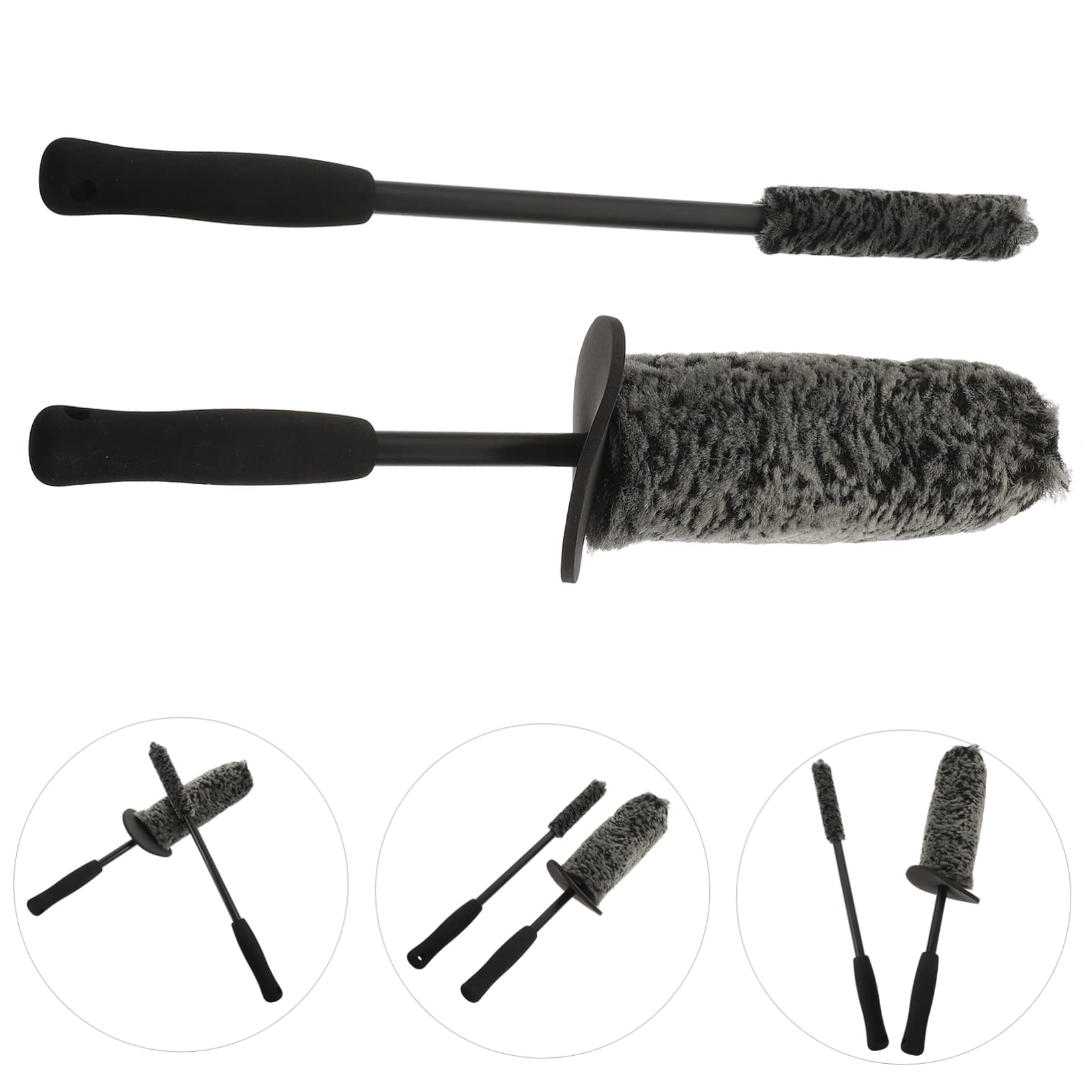 Gatuida 4pièces Brosse De Nettoyage pour Jantes De Voiture Long Manche Brosse pour Roues Et Rims Accessoire Pratique pour Entretien Automobile