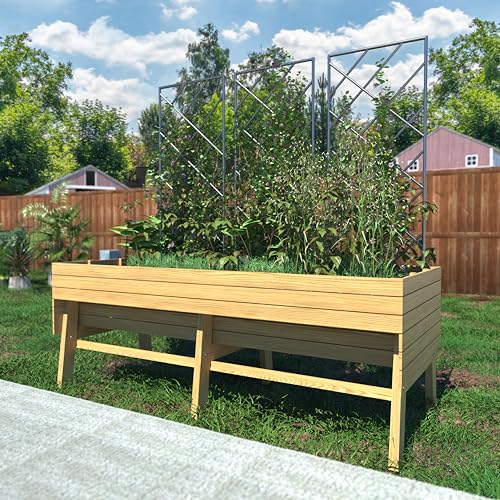 Veikouraisedgardenbed6x3x2ftraisedgardenbedsoutdoorwith6legsdetachablelinergardenbedforbackyardpatiobalcony837lbscapacitynaturalwood Urban Country Home Decor Veikou raised garden bed 6 x 3 x 2ft raised garden beds outdoor with 6 legs detachable liner garden bed for backyard patio balcony 837lbs capacity natural wood urban country home decor