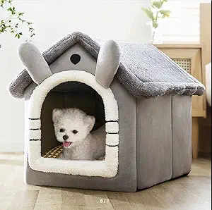 Arcanine Cat House - Indoor Bed with Removable Cushion - Cat Cave for Puppies, Rabbits, Guinea Pigs, and Other Small Animals (44 x 36 x 39 cm)