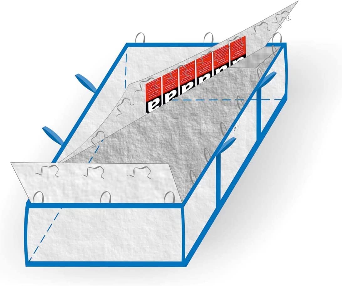 Lacers Big Bags | Plattenbag Asbest 10 Stück | Traglast - bis 1500 kg | Schüttgutbehälter, Transportsack, Entsorgungssack | 260x125x30 cm