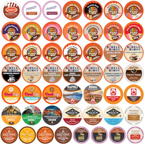 Custom Variety Pack of Coffee, Tea, and Hot Chocolate, 50 Count