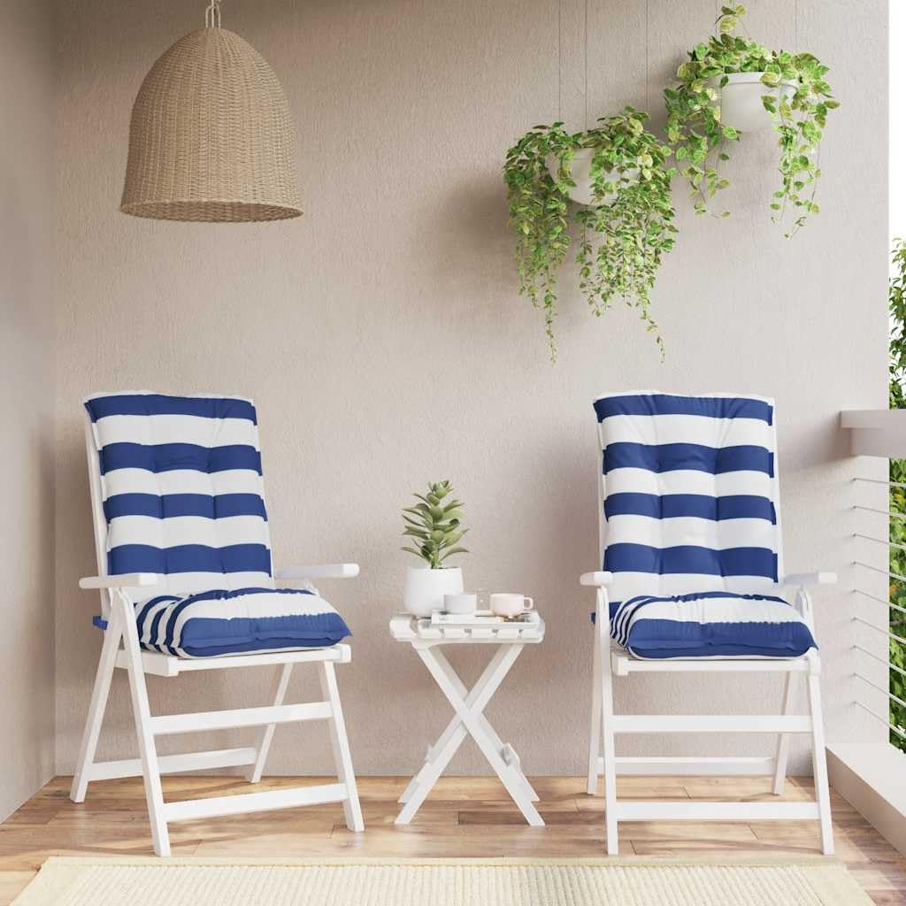2 cuscini per sedia da giardino, balcone, terrazza, sala da pranzo, ufficio, in tessuto Oxford, impermeabile, antiscivolo, con lacci e elastici