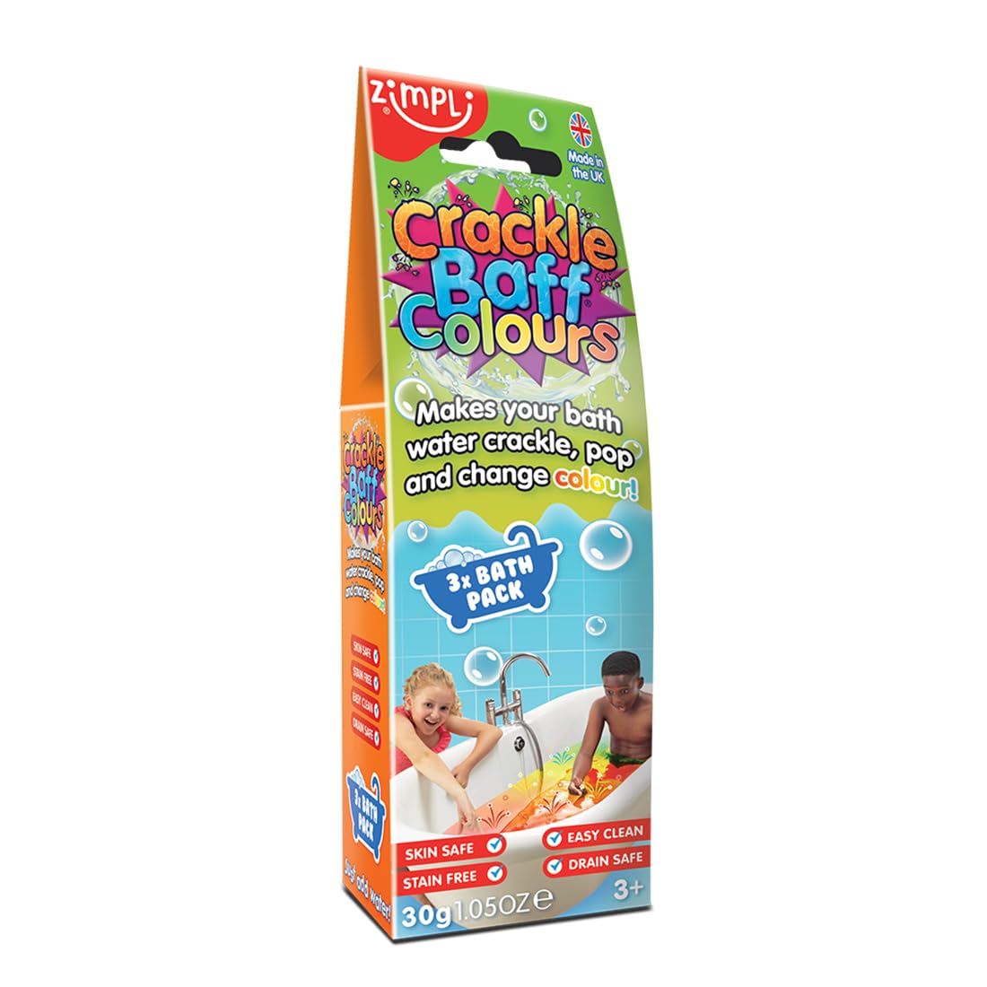 Zimpli Crackle Baff – Confezione 6 Pezzi Per Bagno Scoppiettante E Colorato, Eco-Biodegradabile