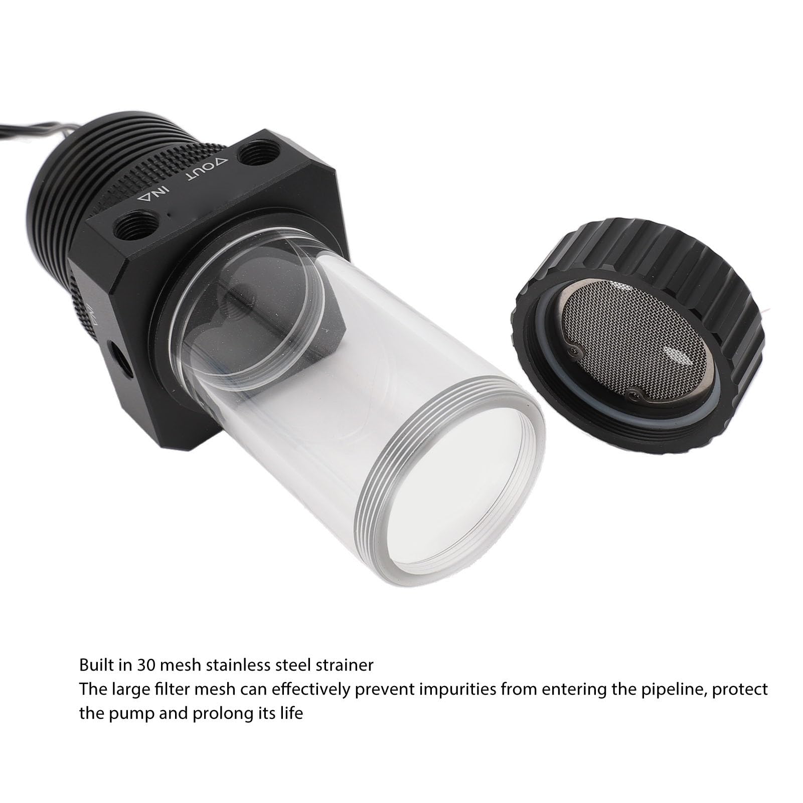 Pompa 'Acqua per PC, Serbatoio di Raffreddamento Ad Acqua da 5900 Giri/min con Filtro a 30 Maglie 1100 L/H, Supporta la velocità Automatica Pwm, Serbatoio della Pompa Integrato