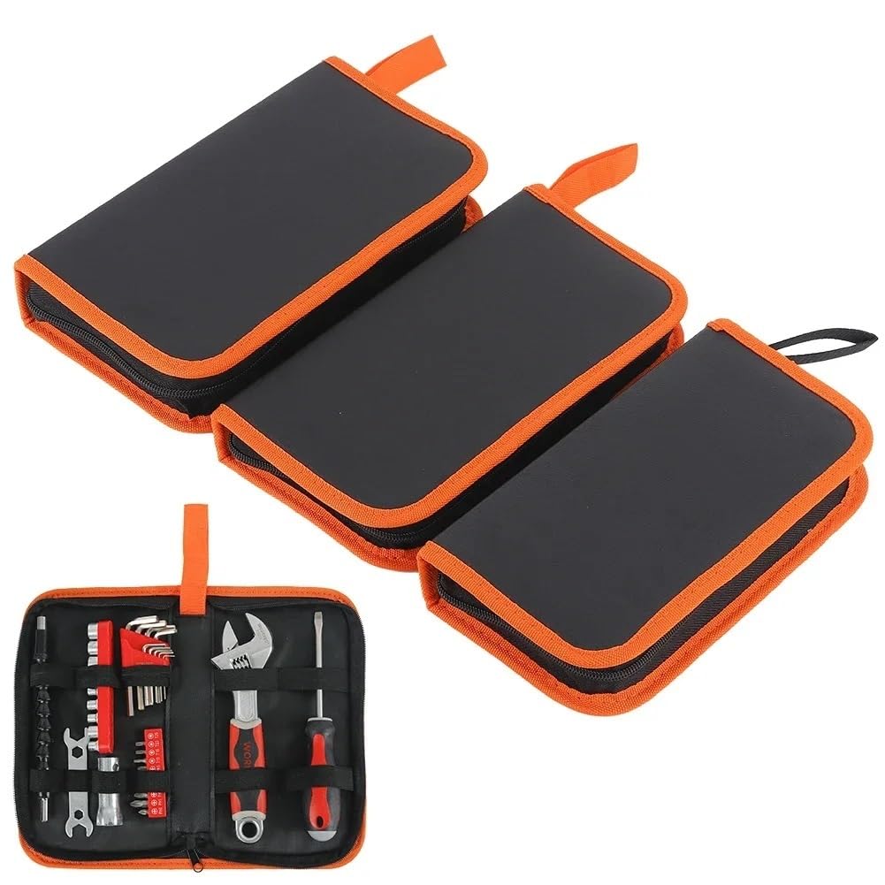 Skrzynki narzędziowe Torba narzędziowa Oxford Cloth Toolkit, zestaw naprawczy, torba na narzędzia, wodoodporna torba narzędziowa Organizer na narzędzia(Orange PU,S)