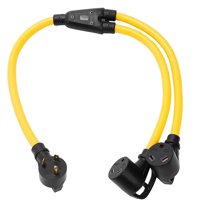 ONETAK NEMA TT-30P至2个TT-30R插座分接头延长线