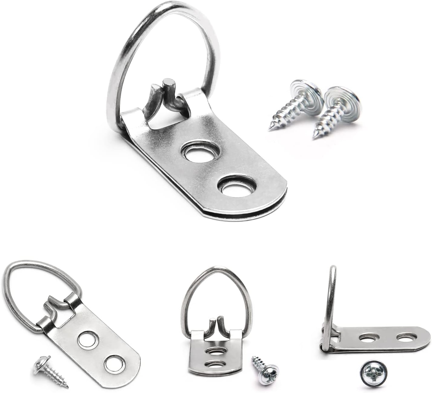 80pcs D Ring Picture Hangers, Heavy Duty D Ring Picture Hanging Hook