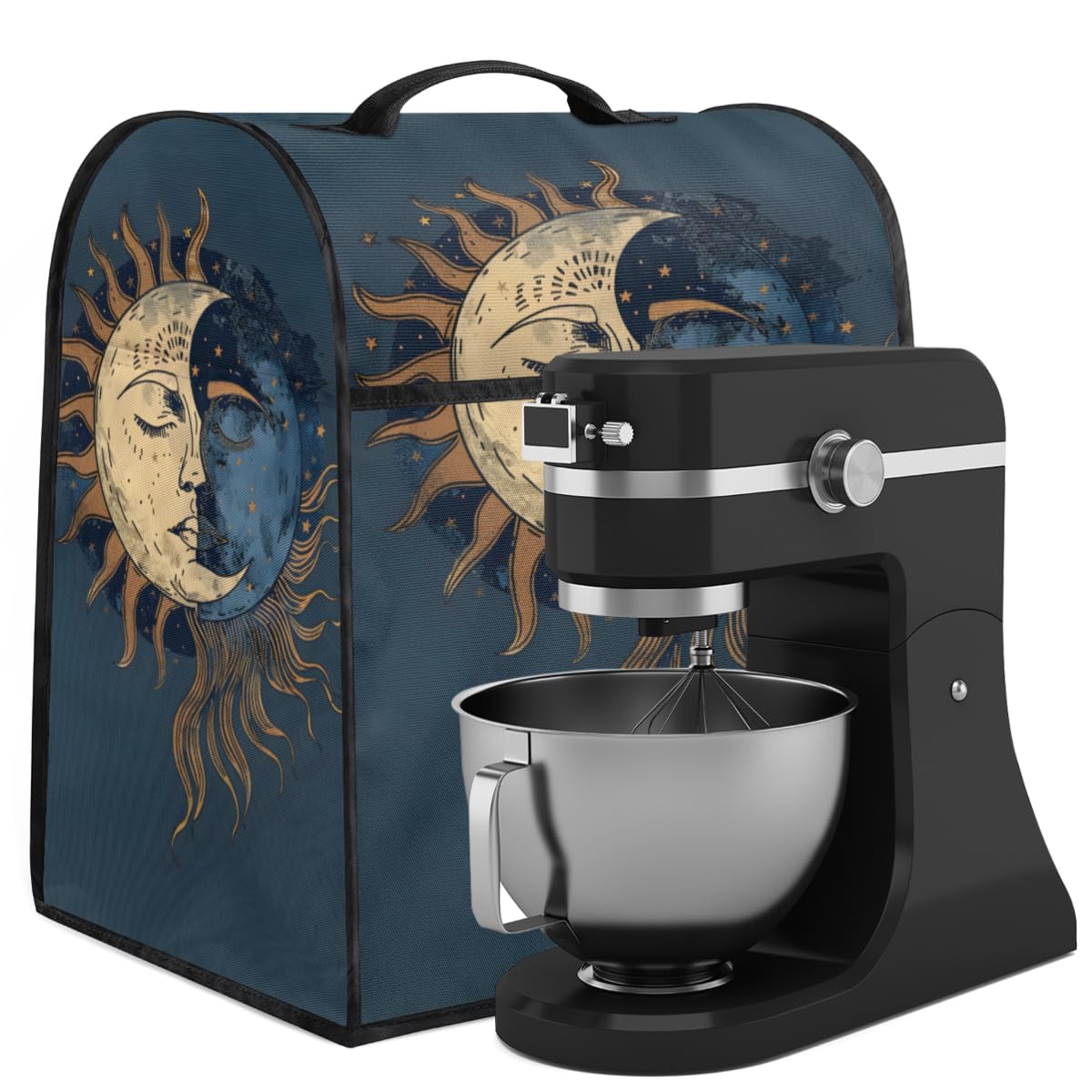 Coffee Maker Cover Bohemian Sun Moon Kitchen Appliance Covers Small Appliance Covers Blender Cover Juicer Cover Dust Covers for Kitchen Appliances with Top Handle and Pockets,Washable,B793