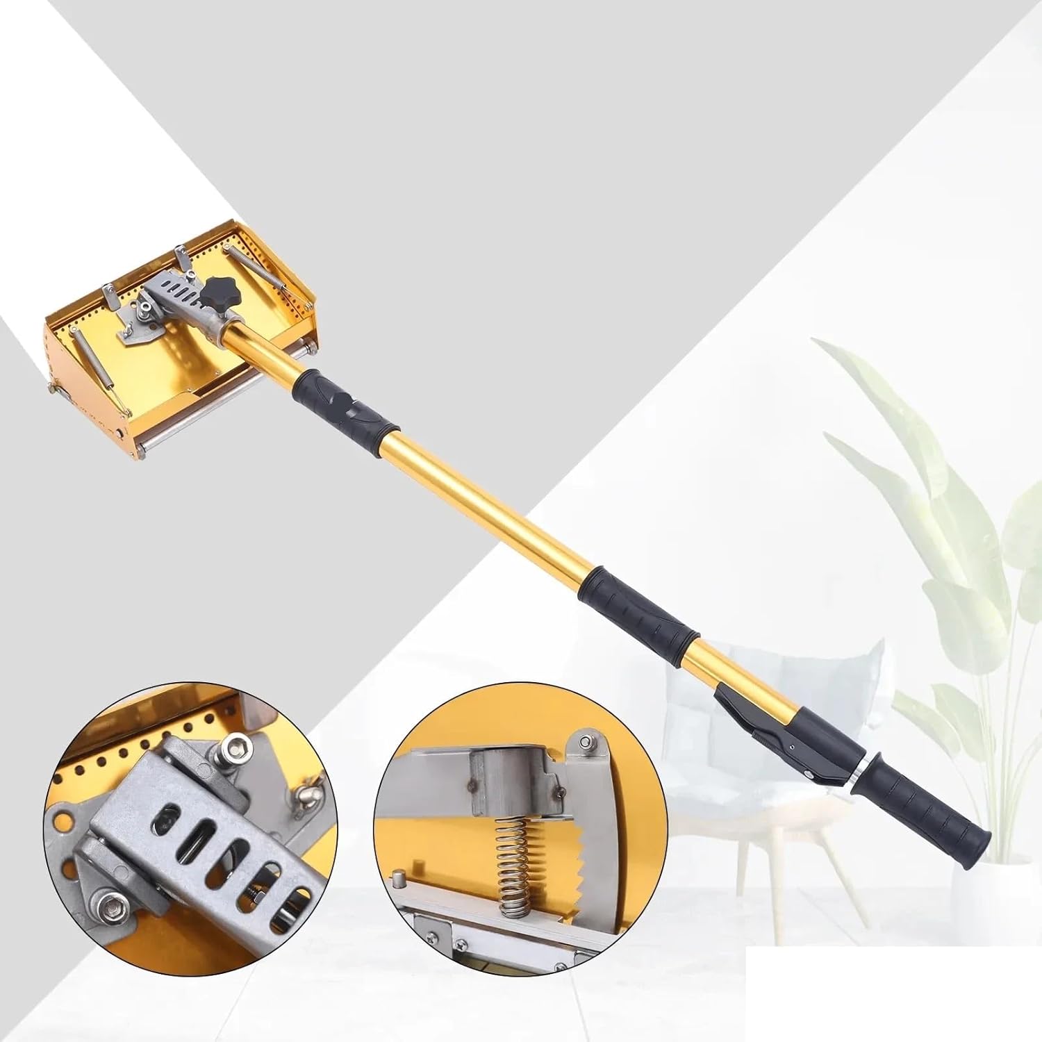 Drywall Flat Finishing Box Portable 9.8'' Drywall Master Tools Plastering Flat Finishing Plaster Box Tool With 40-63. Extendable Handle Max 64'' Length