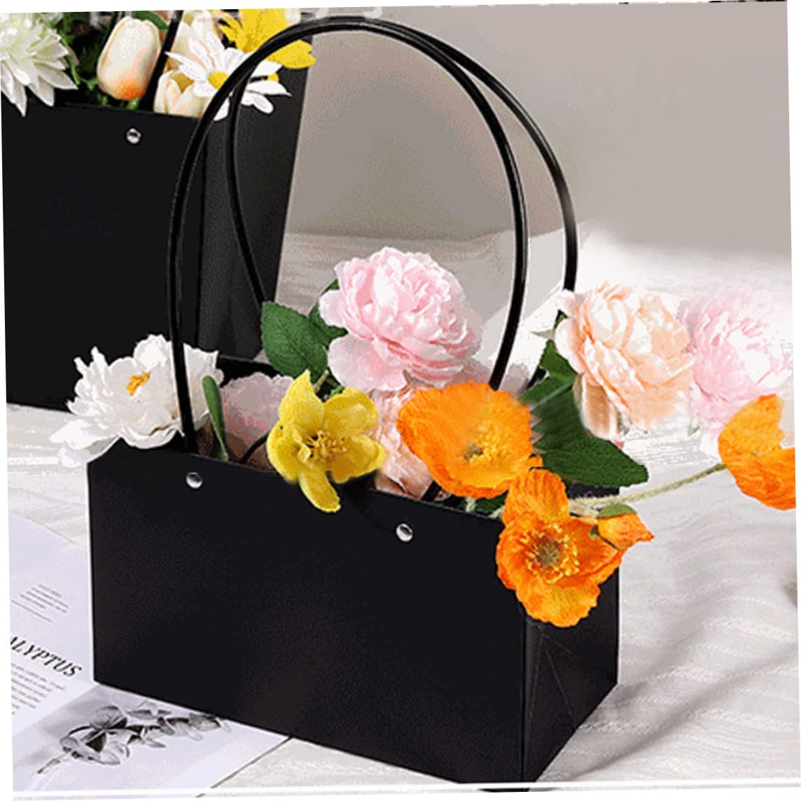 Set Di 10 Borse Regalo In Carta Con Fiori Idena: Confezioni Regalo Rosa Robuste Con Manici In Corda, Ideali Per Ogni Occasione (18x23x8 Cm)