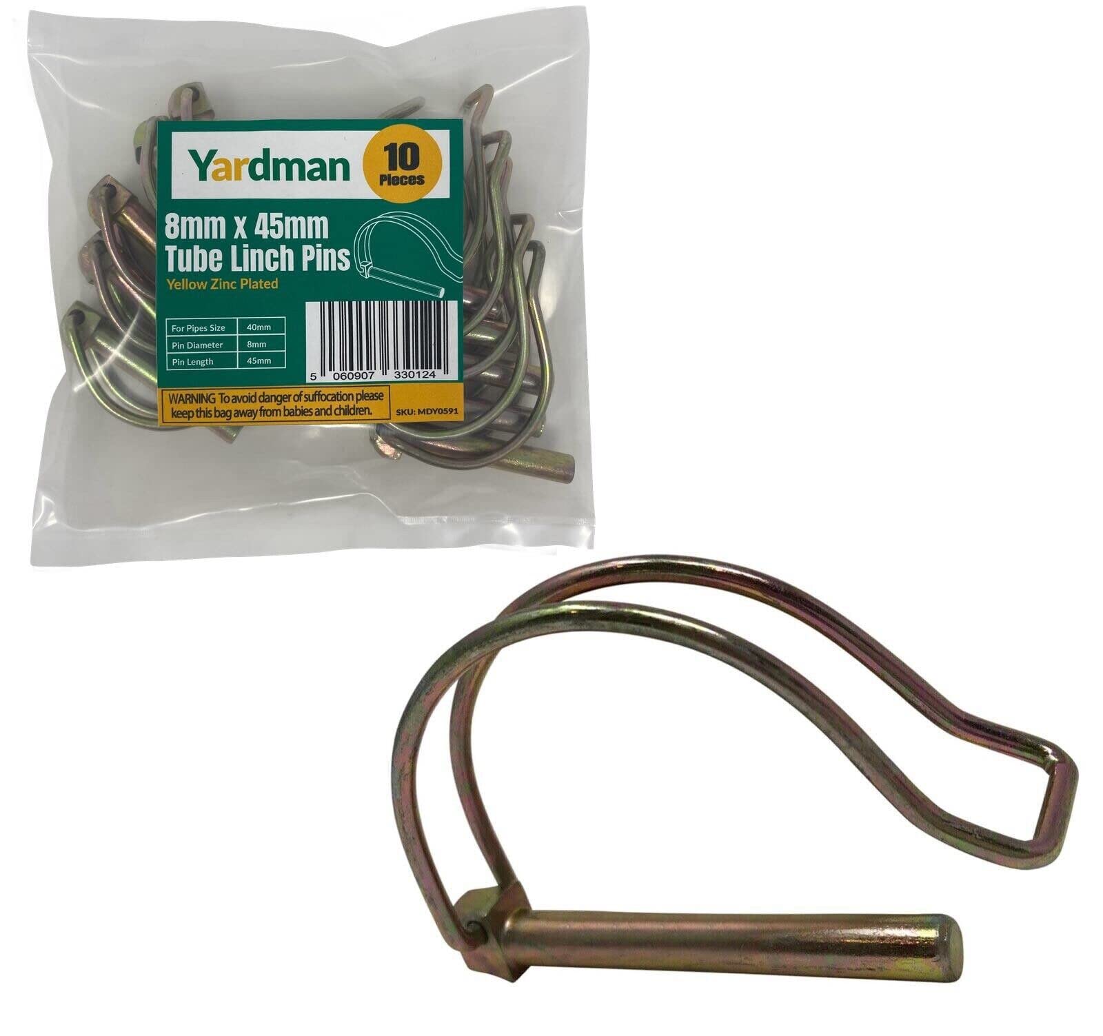 YARDMAN 50-pcs Pipe Tube Linch Lynch Pin 8mm x 45mm for 40mm Shaft Lock Clip โ image 1