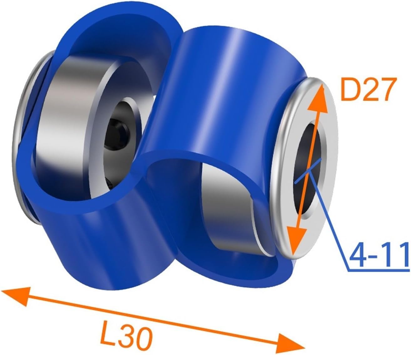D27L30 Plasctic Flexible 8-Shaped Coupler Eccentric Declination Elastic Motor Encoder Coupler GB Aluminum Alloy Coupling(8x8)