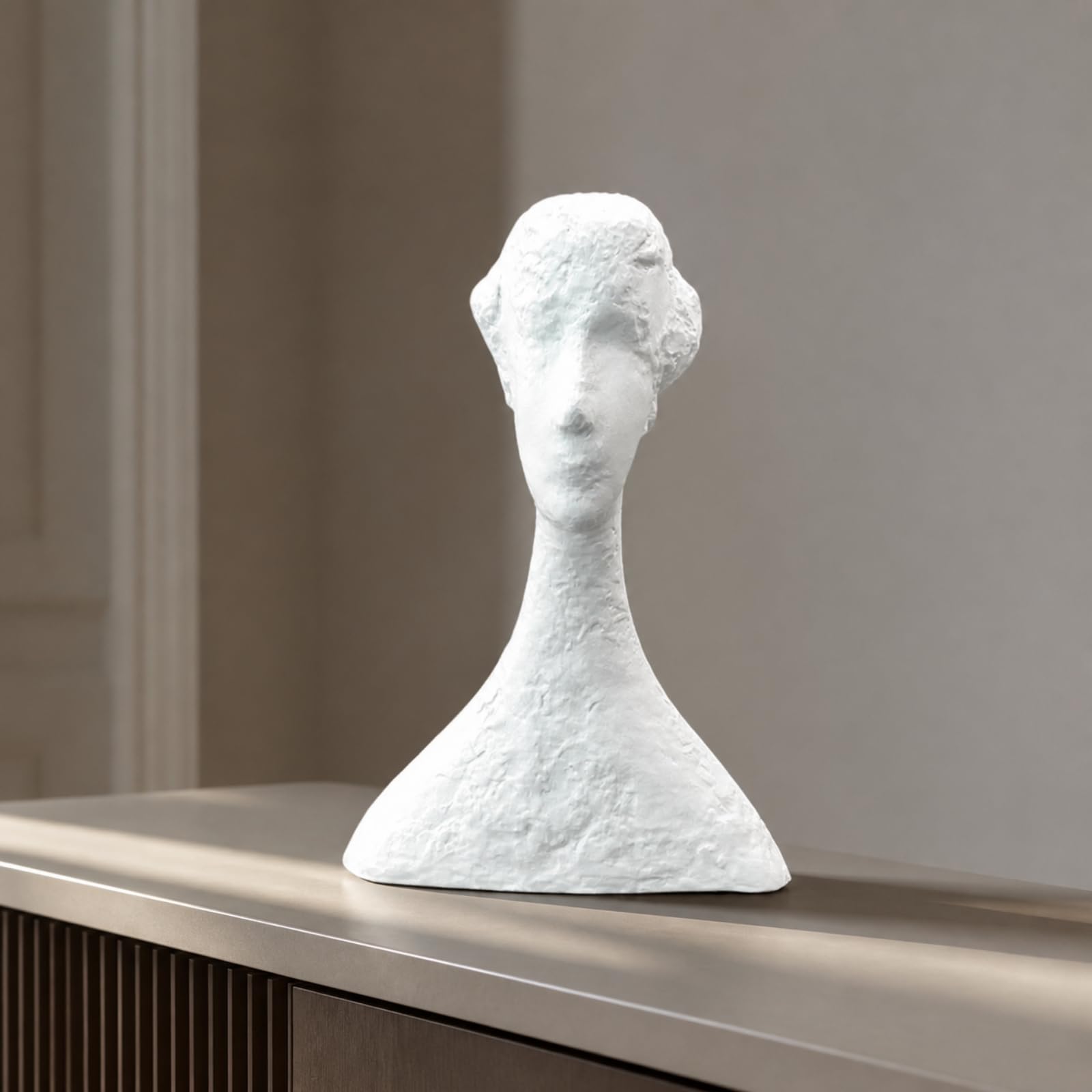 Busto Resina Minimalista, Negro, 175 × 90 × 260 Mm