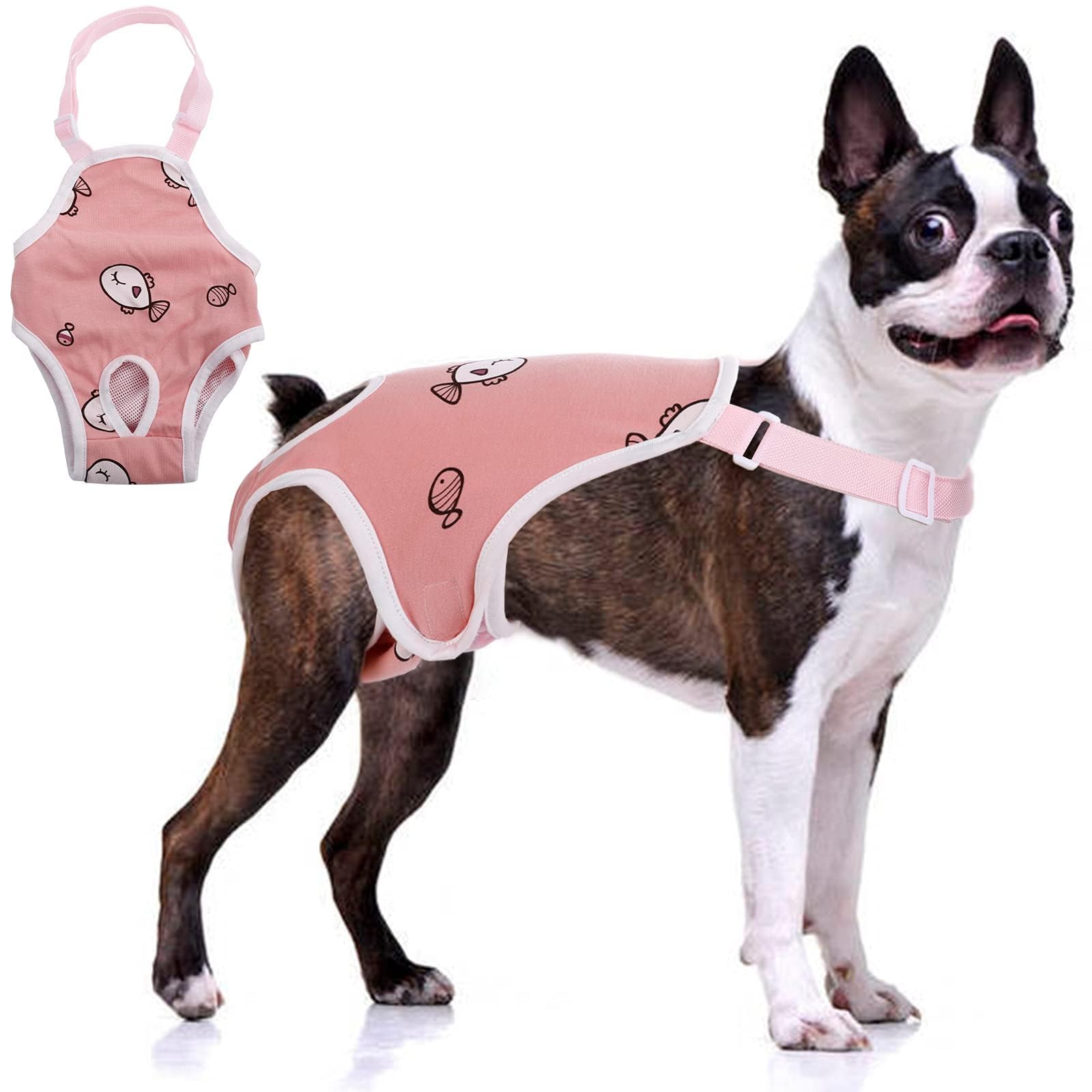 Harnais Couche Pour Chien Mâle/femelle – Bretelles Lavables Réutilisables, Très Absorbantes, Pour Petits Chiens (Bouledogue, Carlin, Teckel…) - 8