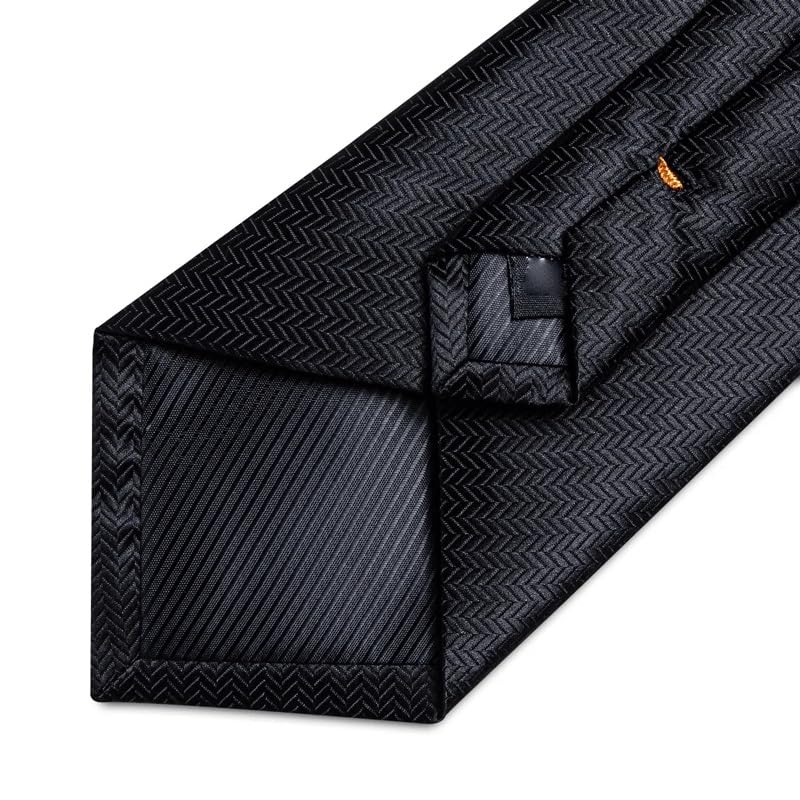 Corbata formal para hombre y mujer, set con pañuelo y gemelos miniatura 6