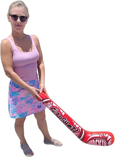 Miniatura 3 de Palos de hockey inflables de 35 pulgadas (4 diseños) Splash it! Thwack! Hat Trick. Pow! Power Play Smack! Face Off! Whack! Colorido. Vinilo. Gran