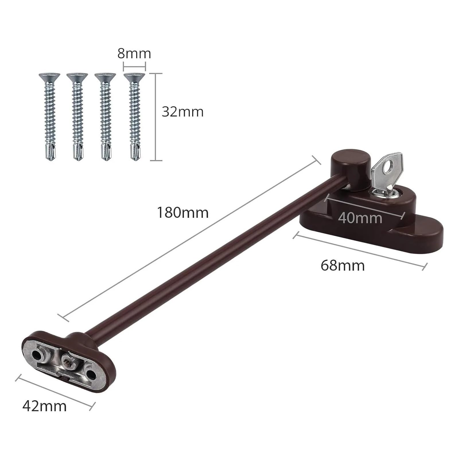 2 pezzi/4 pezzi Limitatore di sicurezza for porte e finestre, marrone, for bambini, con cavo, universale for hotel, case, scuole(4pcs)