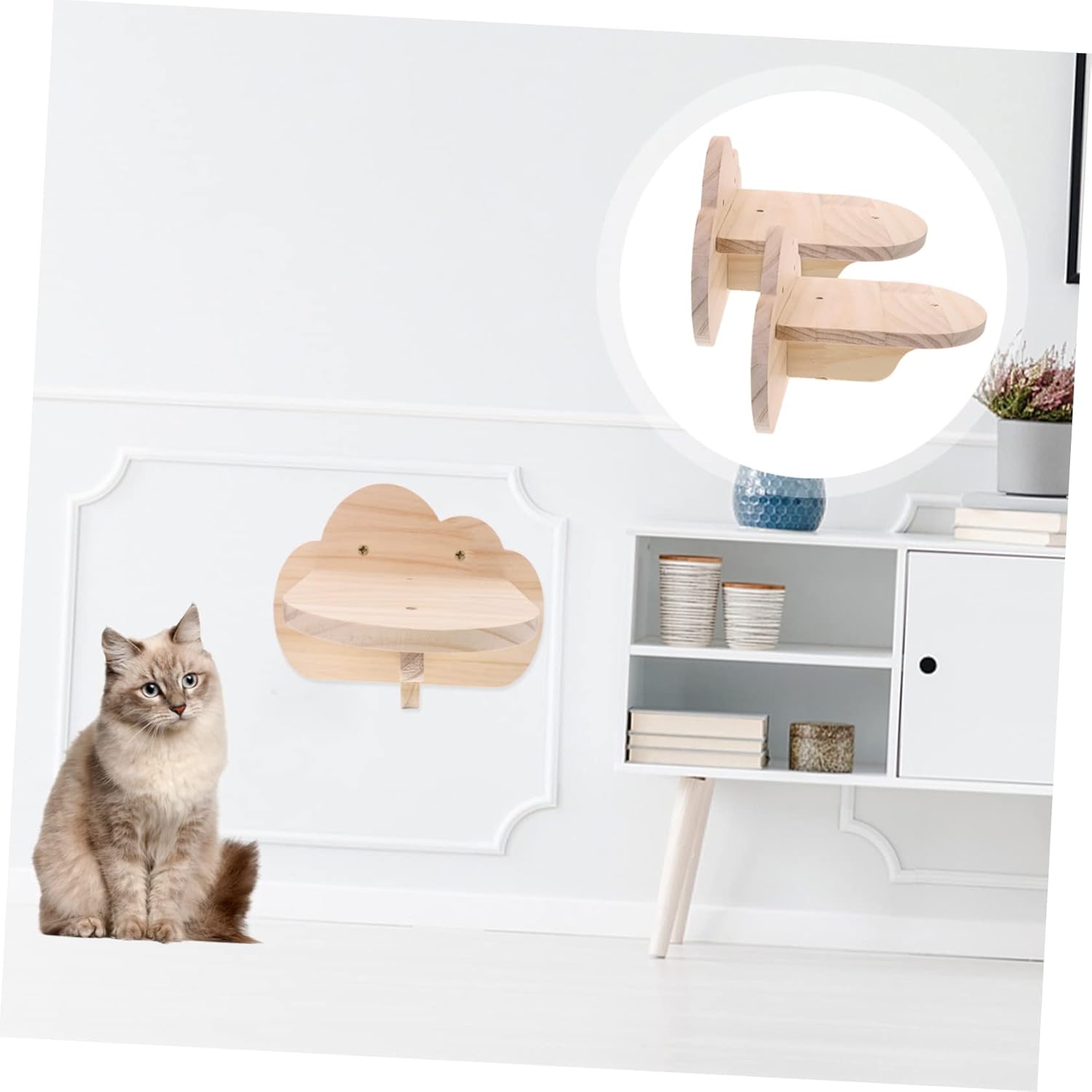 Happyyami 2pcs Wooden Cat Climber Tower Cat Stairs Climbing Ladder for Indoor Perch