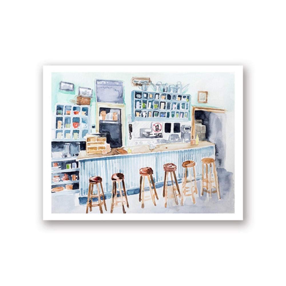 Dayanzai Prints Gilmore Girls Tv Show Poster, Watercolor Diner Interior Print Canvas Painting Wall Art Decor-40X50Cm-No Frame- Buy Online In Kyrgyzstan At Desertcart - 158260679.