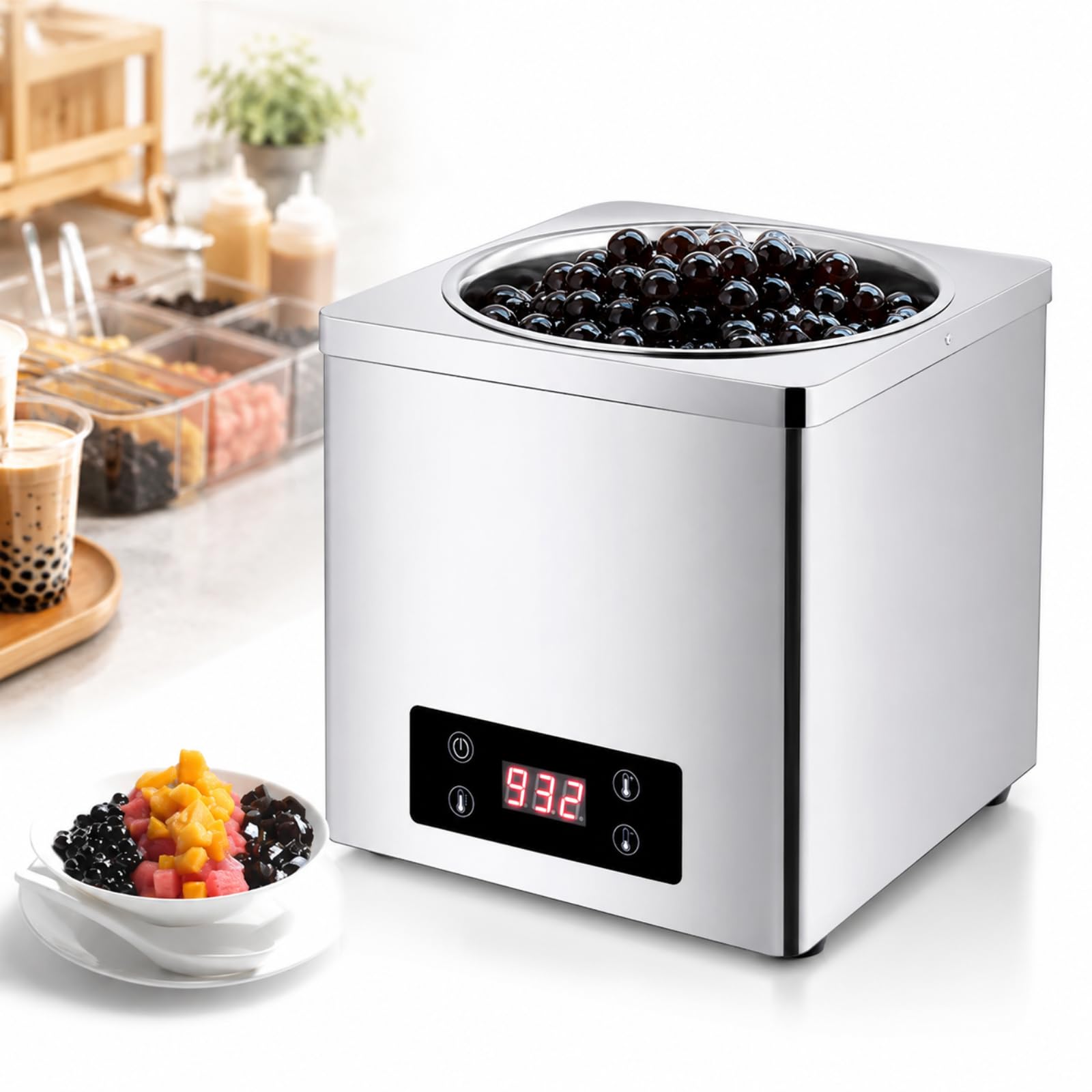 Garnek Izolacyjny Do Podgrzewania Tapioki Pearl Warmer, Garnek Izolacyjny Boba, 86-212 ℉, Cyfrowa Kontrola Temperatury, 3 L, Do Podgrzewania Zup, Sosów, Perełek Boba I Czekolady