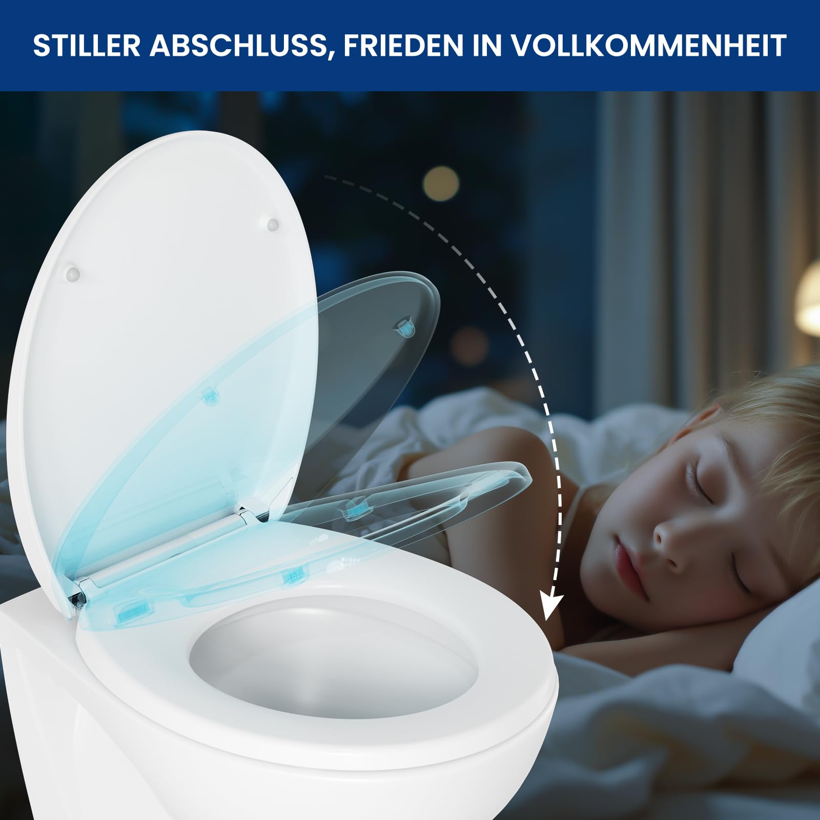 CECIPA Tapa WC Universal, Asiento Inodoro Blanco Ovalado con Cierre Suave, Tapa de Vater de Duroplast, Tapadera WC para Familia y Baño, Tapa Inodoro Montaje Fácil y Resistente - Serie DERW
